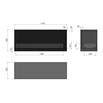 
Вбудований біокамін Infire INSIDE L 1100 Vers2 Кутовий биокамин INSIDE L1100 Ve. . фото 3