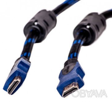 Відео кабель PowerPlant HDMI - HDMI, 1.5m, позолочені конектори, 1.4V, Nylon, Do. . фото 1