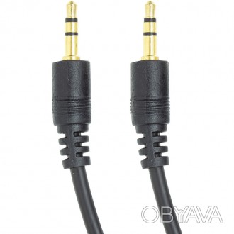 Аудіо кабель PowerPlant 3.5 mm M-M 1м - інтерфейсний кабель для підключення ауді. . фото 1