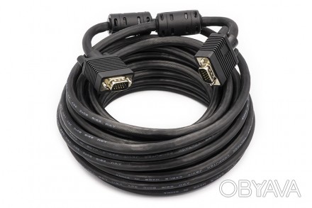 Відео кабель PowerPlant VGA-VGA, 10 м, Double ferrites 
VGA (англ. Video Graphic. . фото 1