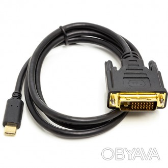 Кабель PowerPlant USB Type-C 3.1 - DVI (24+1) (M), 1 м
Роз'єм 1: USB Type-C 3.1
. . фото 1