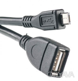 Кабель PowerPlant USB-OTG 2.0 AF - Micro, 0.1м дає можливість з'єднати через USB. . фото 1
