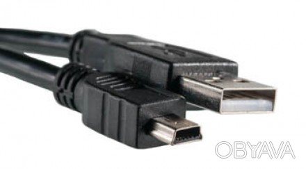 Кабель PowerPlant USB 2.0 AM - Mini, 1.5м використовується для підключення порта. . фото 1