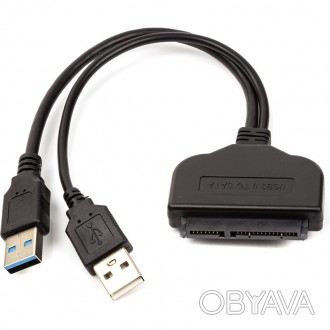 Адаптер PowerPlant 2*USB 3.0 - SATA III, 15 см
Роз'єм 1: USB 3.0, USB.
Роз'єм 2:. . фото 1