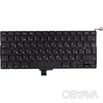 Клавіатура для ноутбука APPLE MacBook Pro 13" A1278, 2009-2012 чорний, без фрейм. . фото 1