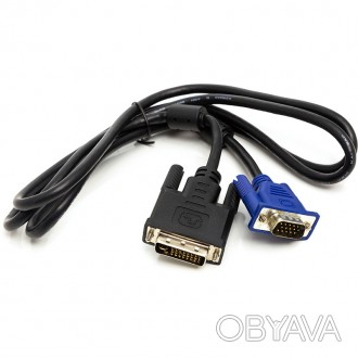 Відео кабель PowerPlant DVI-I (24+5) (M) - VGA (M), 1м
DVI - стандарт на інтерфе. . фото 1