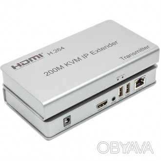 HDMI розширювач до 200м, з KVM, 1080P, ІЧ.
Розширювач HDMI використовує один каб. . фото 1