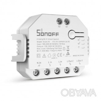 SONOFF DUALR3 - універсальний WiFi модуль подвійного реле з можливістю віддалено. . фото 1