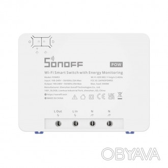 SONOFF POWR3 - керований через мережу Інтернет вимикач з вимірюванням споживаної. . фото 1