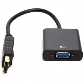 Перехідник PowerPlant DisplayPort (M) - VGA (F), 0,15 м. Бородянка. фото 1 Перехідник PowerPlant DisplayPort (M) - VGA (F), 0,15 м. Бородянка. фото 1