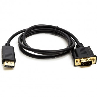 Кабель PowerPlant DisplayPort (M) — VGA (M), 1 м. Бородянка. фото 1 Кабель PowerPlant DisplayPort (M) — VGA (M), 1 м. Бородянка. фото 1