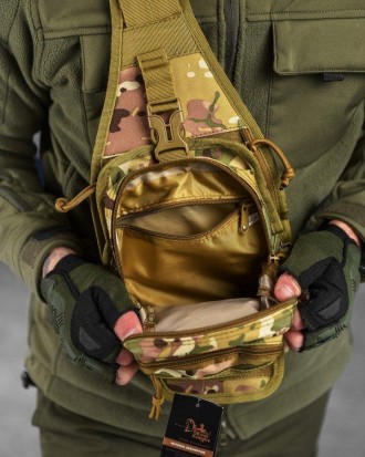 Тактична сумка через плече нагрудна сумка слінг однолямкова військова 5 л
Рюкзак. . фото 9