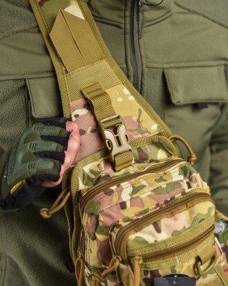 Тактична сумка через плече нагрудна сумка слінг однолямкова військова 5 л
Рюкзак. . фото 8