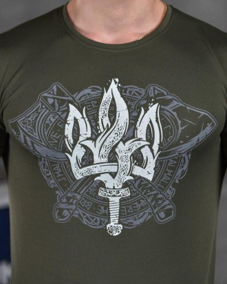 Футболка Военная Тактическая Потоотводящая Олива с принтом Odin coat of arms
мат. . фото 8