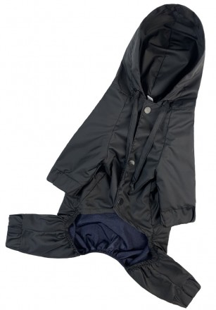 Водостойкая одежда для собак дождевик на кнопках с капюшоном и с карманом на под. . фото 5
