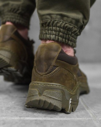 Мужские тактические кроссовки олива из натуральной кожи, военные кроссы для мужч. . фото 8