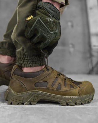 Мужские тактические кроссовки олива из натуральной кожи, военные кроссы для мужч. . фото 6