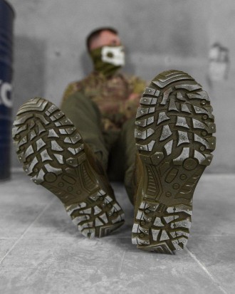 Мужские тактические кроссовки олива из натуральной кожи, военные кроссы для мужч. . фото 10