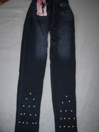 Модні стильні жіночі молодіжні лосини під джинс - джеггінси, безшовні з боків, п. . фото 4