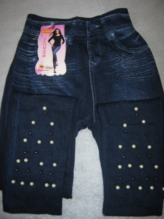 Модні стильні жіночі молодіжні лосини під джинс - джеггінси, безшовні з боків, п. . фото 7