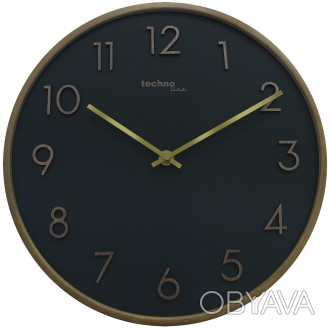 Розкішний великий годинник в дерев'яному корпусі Technoline WT2430 Black най. . фото 1