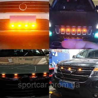 Габаритные огни 12V желтые,подсветка для радиатора авто,светодиодные габариты ре. . фото 10