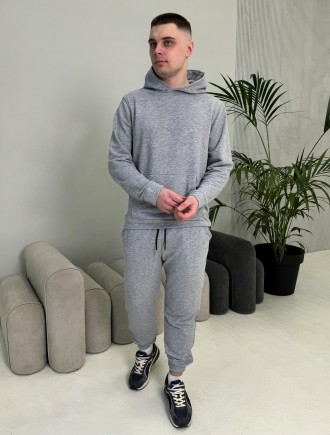 Спортивний костюм сірий меланж базовий Base тринитка петля. Одесса. фото 1