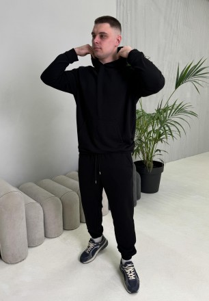 Спортивний костюм чорний базовий Base тринитка петля. Одесса. фото 1