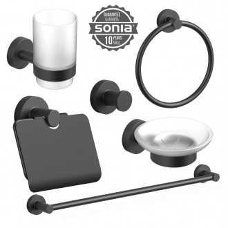 Набор аксессуаров для ванной SONIA ASTRAL KIT BLACK( 6 предметов) Черный, латунь. . фото 2