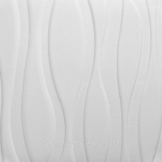 Самоклеюча декоративна настінно-стельова 3D панель великі хвилі 700х700х7мм (167. . фото 2