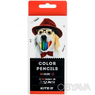 Олівці кольорові Kite Dogs 12 кольорів. . фото 1