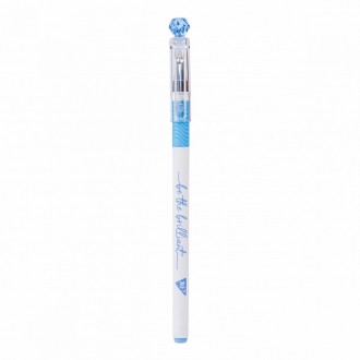 Ручка масляна Yes Little diamond 0,7мм синя, корпус білий. . фото 2