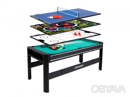 Многофункциональный игровой стол стол Twist 4в1 включает в себя четыре игры - би. . фото 1