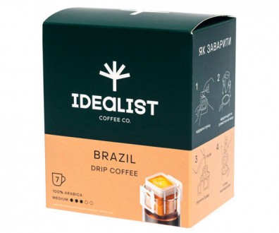 Дрип-кофе Idealist Coffee Co Бразилия 7 шт Бразильская арабика — самый популярны. . фото 2