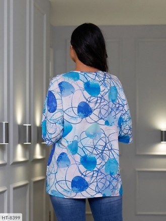 Блуза HT-8410
Ткань: штапель, 100% хлопок (натуральная ткань, дышит)
Замеры:
Раз. . фото 11