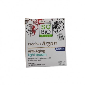 Легкий нічний крем для обличчя So’Bio Etic Precieux Argan Anti-Aging Night. . фото 3