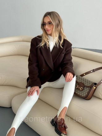 
Короткое коричневое пальто кашемировое 
Женское пальто жакет в едином размере 4. . фото 8