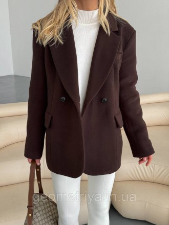 
Короткое коричневое пальто кашемировое 
Женское пальто жакет в едином размере 4. . фото 5