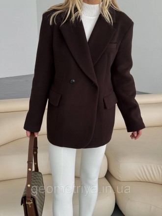 
Короткое коричневое пальто кашемировое 
Женское пальто жакет в едином размере 4. . фото 2