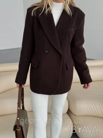 
Короткое коричневое пальто кашемировое 
Женское пальто жакет в едином размере 4. . фото 1