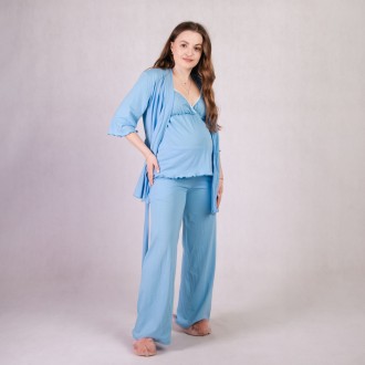 Комплект тройка женский халат с пижамой голубой р 46-54
Наша супер новинка! Комп. . фото 2