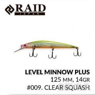 Воблер Raid Level Minnow Plus имеет длину 125мм и вес 14г, на рабочую глубину он. . фото 1