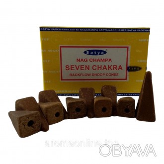 Ароматические конусы Seven Chakra Backflow Cones (Сьома Чакра)
Производство Saty. . фото 1