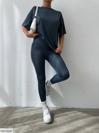 Спортивный костюм HU-4266
Ткань - микродайвинг.
Цвет: черный, серый, графит, чер. . фото 6