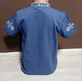 Детская рубашка вышиванка для мальчика короткий рукав на 2-10 лет трикотаж хлопо. . фото 3