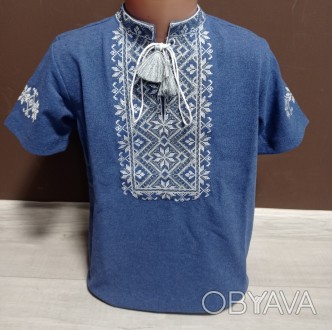 Дитяча сорочка вишиванка для хлопчика короткий рукав на 1-9 років трикотаж бавов. . фото 1