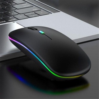 Мышка компьютернбеспроводная аккумуляторная Wireless Mouse c RGB подсветкой
Осно. . фото 2
