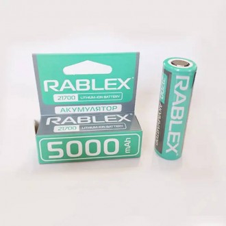 Батарейка акумуляторна (акумулятор) 21700 RABLEX 5000
mAh (Li-Ion 3.7V)
Характер. . фото 4