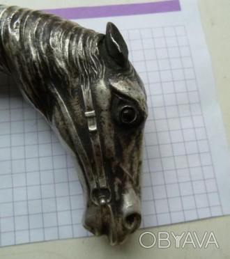 Рукоять трости серебро 84 проба Голова Лошадь