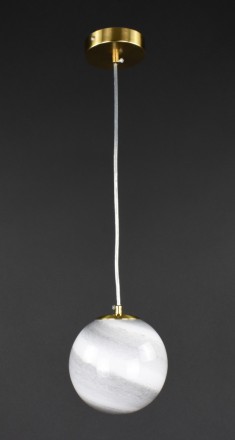 Підвісний світильник на одну лампочку, патрон G9, скляний плафон діаметром 15 см. . фото 2